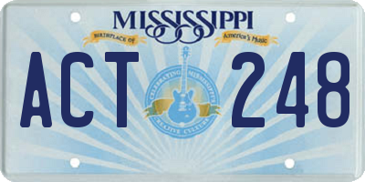 MS license plate ACT248
