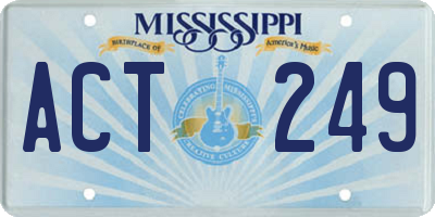 MS license plate ACT249
