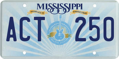 MS license plate ACT250