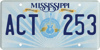 MS license plate ACT253