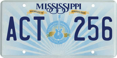 MS license plate ACT256