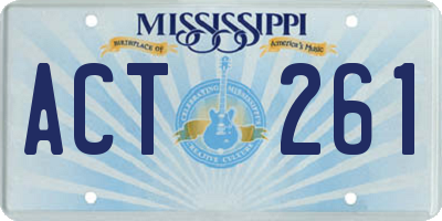 MS license plate ACT261