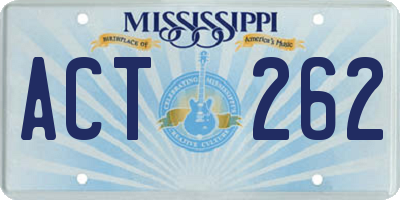 MS license plate ACT262