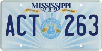MS license plate ACT263