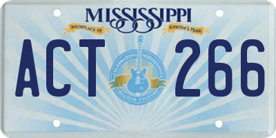 MS license plate ACT266