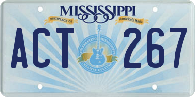 MS license plate ACT267