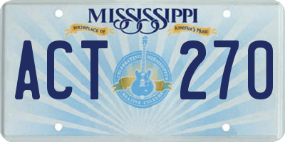 MS license plate ACT270