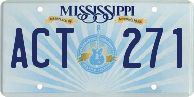 MS license plate ACT271