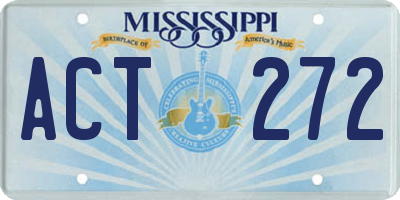 MS license plate ACT272