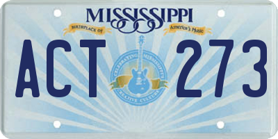 MS license plate ACT273