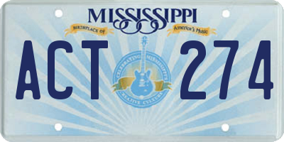 MS license plate ACT274