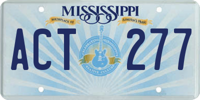 MS license plate ACT277