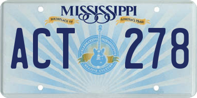 MS license plate ACT278