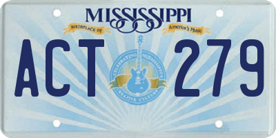 MS license plate ACT279