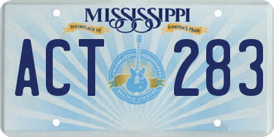MS license plate ACT283