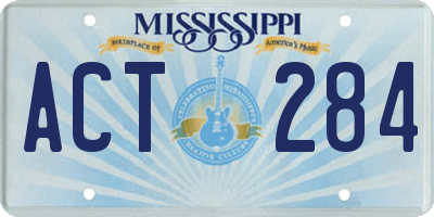 MS license plate ACT284
