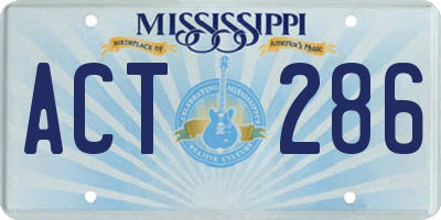 MS license plate ACT286