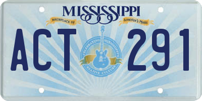 MS license plate ACT291