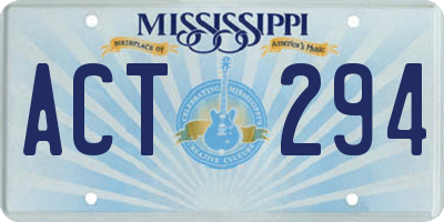 MS license plate ACT294