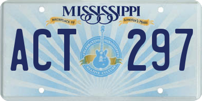 MS license plate ACT297
