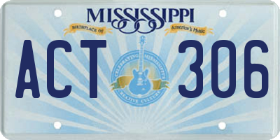 MS license plate ACT306