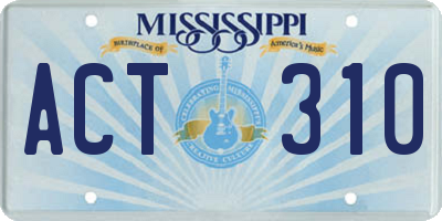 MS license plate ACT310