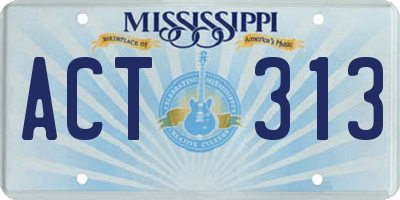MS license plate ACT313