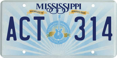 MS license plate ACT314