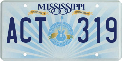 MS license plate ACT319