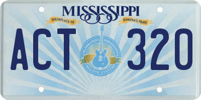 MS license plate ACT320