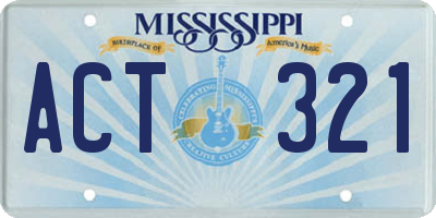 MS license plate ACT321