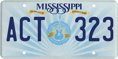 MS license plate ACT323