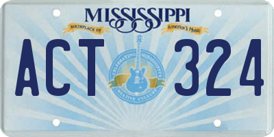 MS license plate ACT324