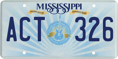 MS license plate ACT326
