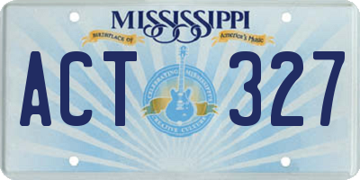 MS license plate ACT327