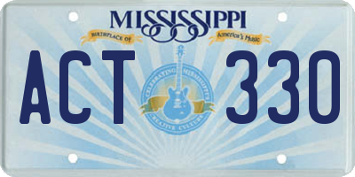 MS license plate ACT330