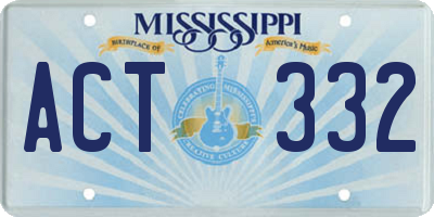 MS license plate ACT332