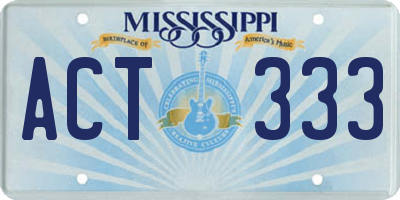 MS license plate ACT333