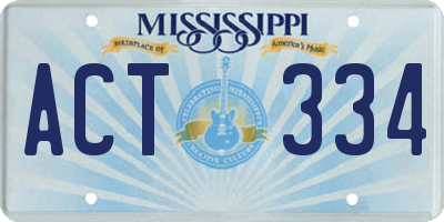 MS license plate ACT334