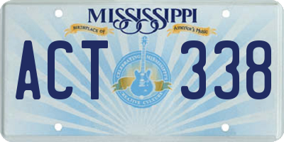 MS license plate ACT338
