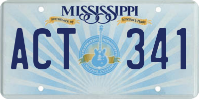 MS license plate ACT341