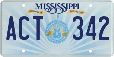MS license plate ACT342