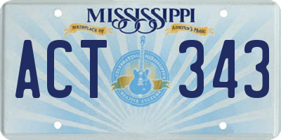 MS license plate ACT343