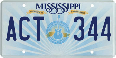 MS license plate ACT344