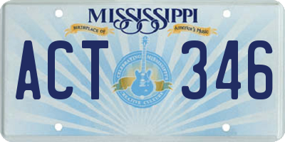 MS license plate ACT346