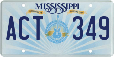 MS license plate ACT349
