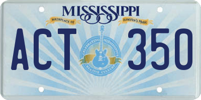 MS license plate ACT350