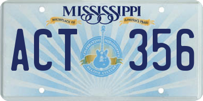 MS license plate ACT356