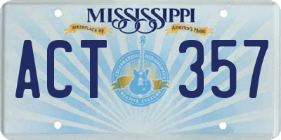 MS license plate ACT357