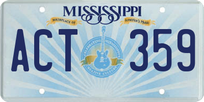 MS license plate ACT359